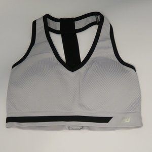 New Balance Ribbed Active Sports Bra Black and White Size M
